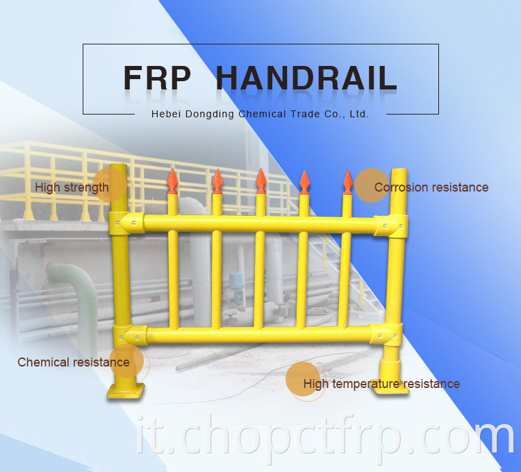FRP GRP Industry Handrail Fiberglass Walkway Handrail Fibrass Saferail Handrail